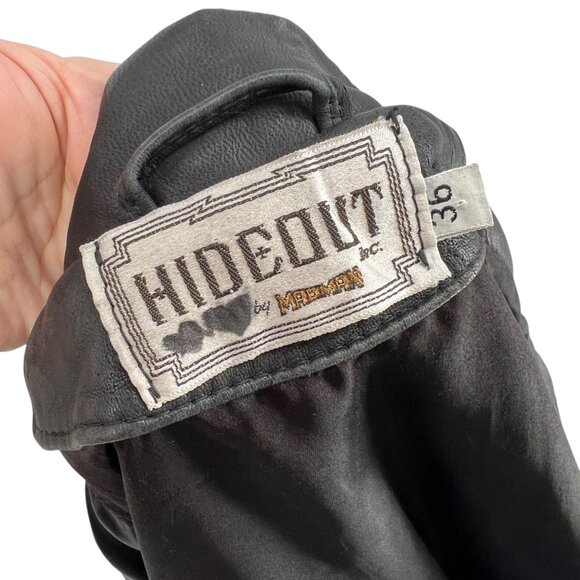 Hideout Vintage Womens Leather Jacket Moto Apparel Black Size 36 - Picture 10 of 16